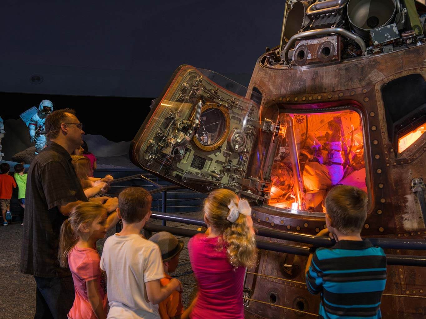 An exhibit at Space Center Houston
