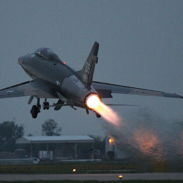 F100 plane taking flight